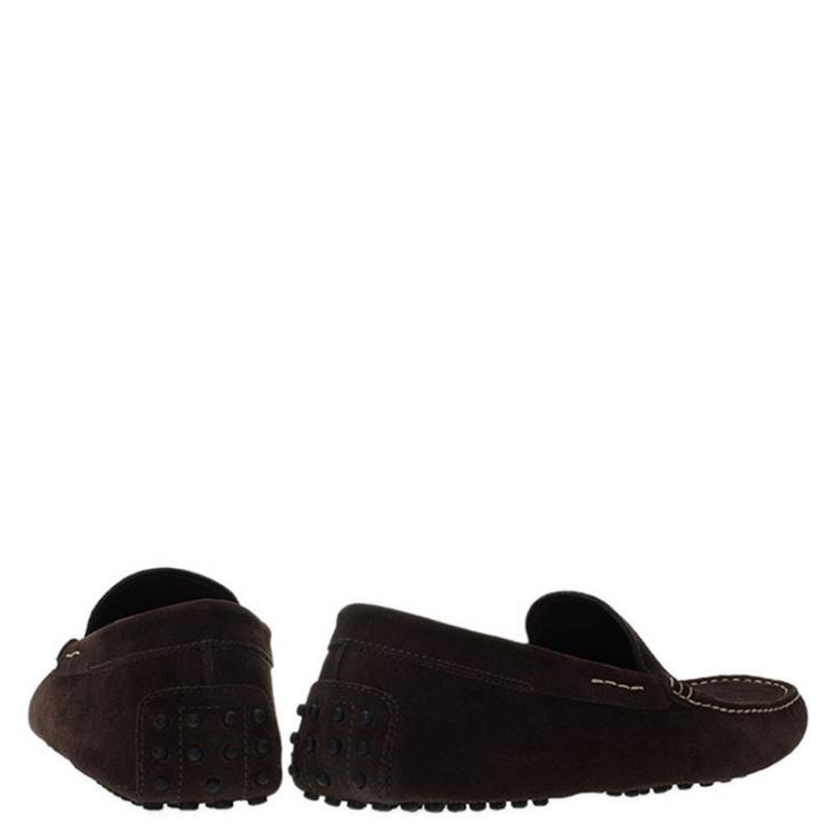Pre Owned Tod's Brown Suede Loafers Size 42.5