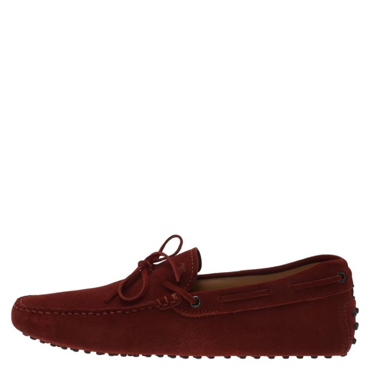 Pre Owned Tod's Brown Suede Bow Loafers Size 42.5