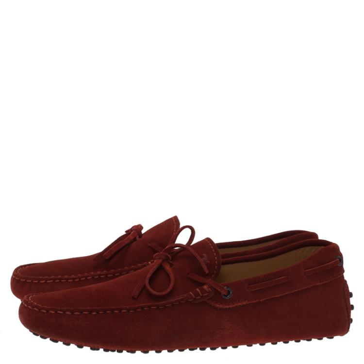 Pre Owned Tod's Brown Suede Bow Loafers Size 42.5