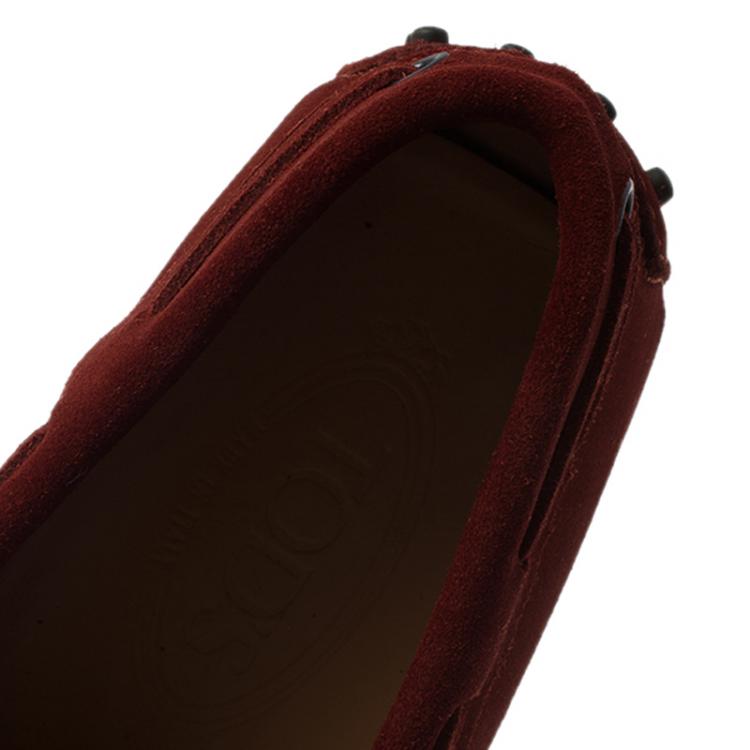 Pre Owned Tod's Brown Suede Bow Loafers Size 42.5