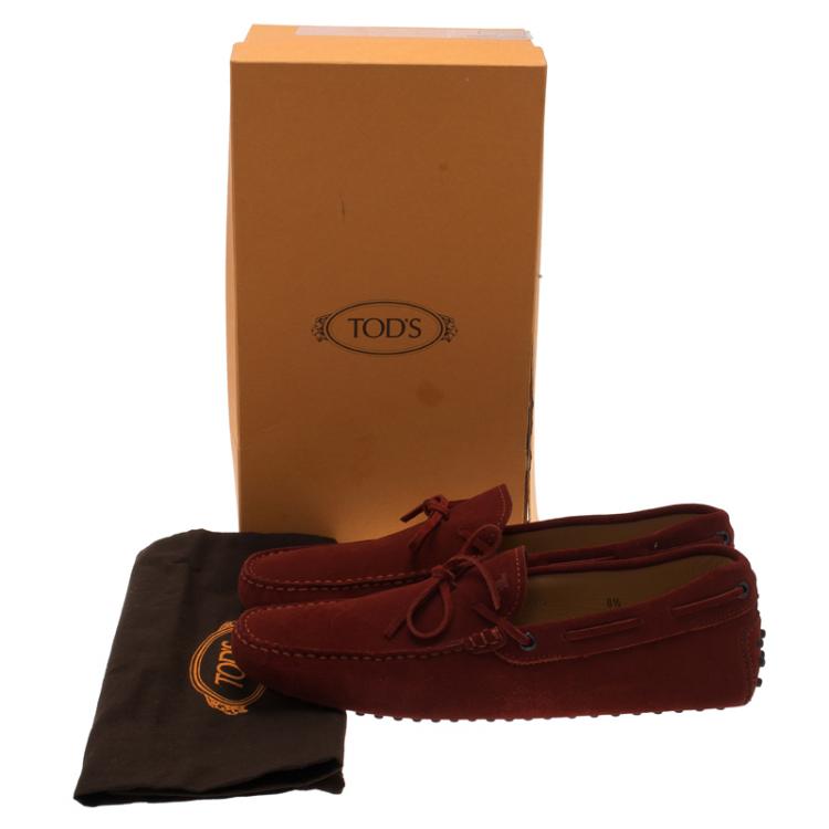 Pre Owned Tod's Brown Suede Bow Loafers Size 42.5