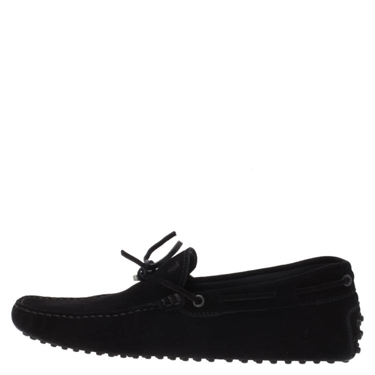 Pre Owned Tod's Black Suede Bow Loafers Size 42
