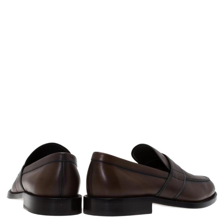 مملوكة مسبقًا Tod's Brown Leather Penny Loafers Size 41.5