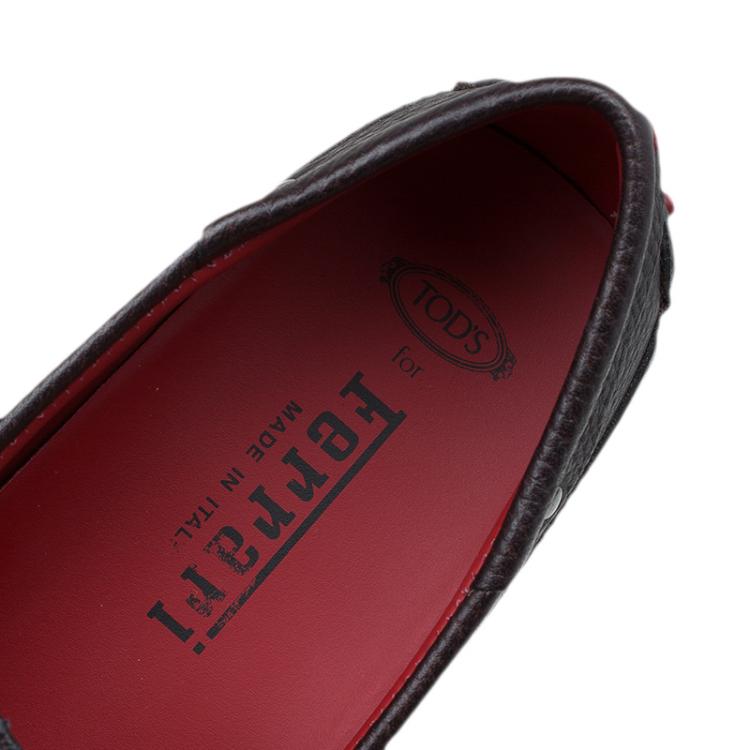 مملوكة مسبقًا Tod's Black Leather City Gommino Bow Loafers Size 42