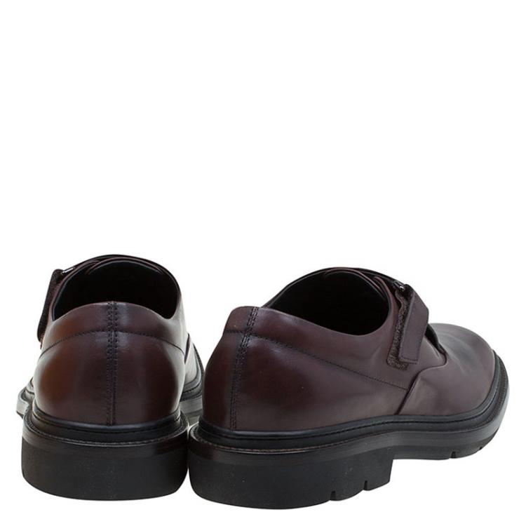 Pre Owned Tod's Brown Leather Monk Strap Shoes Size 42.5