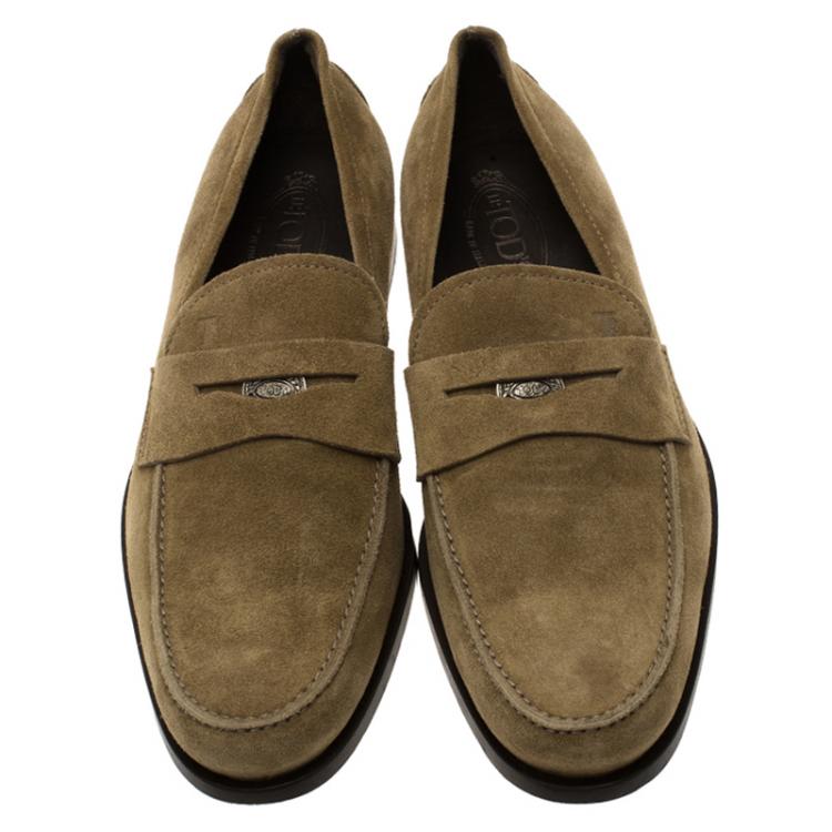 مملوكة مسبقًا J.P Tod's Brown Suede Penny Loafers Size 44