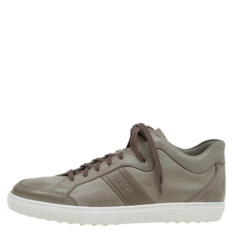 Pre Owned Tod's Green Leather Sneakers Size 40