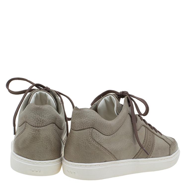 Pre Owned Tod's Green Leather Sneakers Size 40