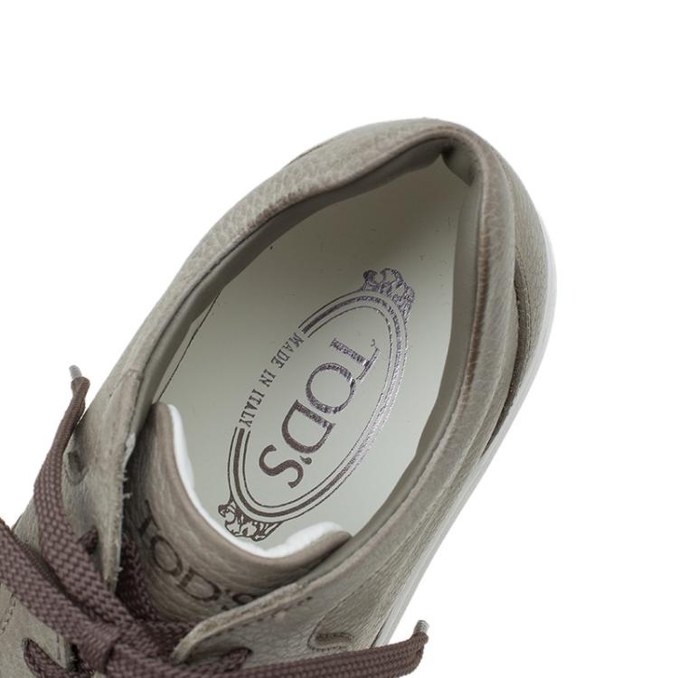 Pre Owned Tod's Green Leather Sneakers Size 40