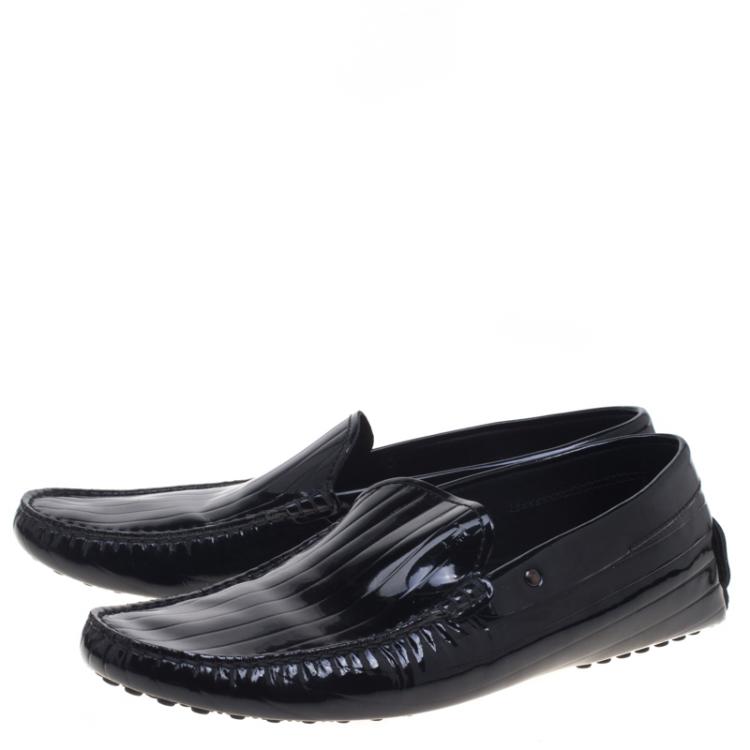 Pre Owned Tod's Black Patent Leather Loafers Size 43