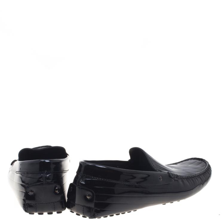 Pre Owned Tod's Black Patent Leather Loafers Size 43