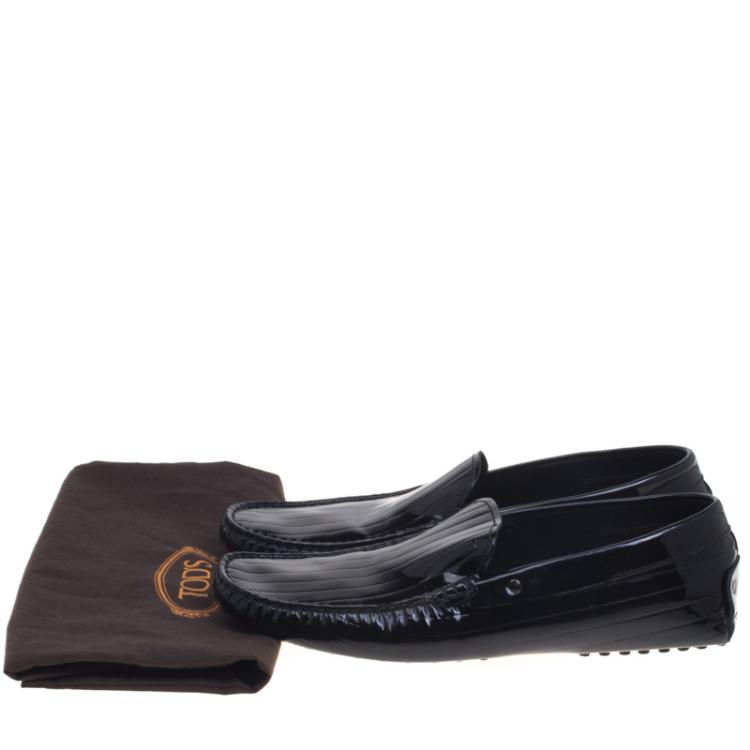 Pre Owned Tod's Black Patent Leather Loafers Size 43
