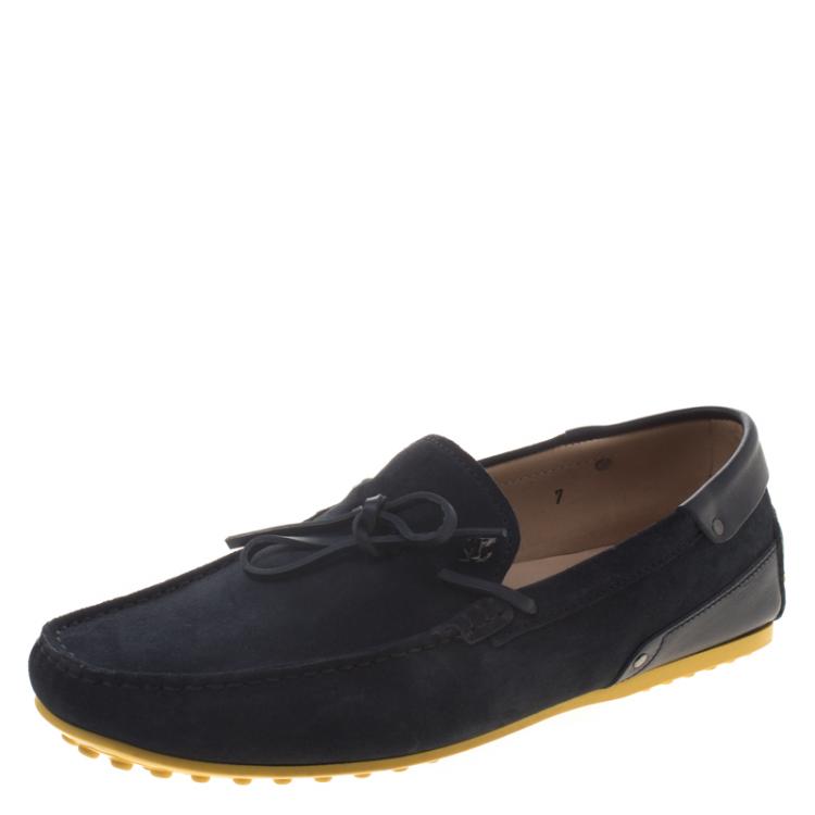 Pre Owned Tod's for Ferrari Two Tone Suede Loafers Size 41 