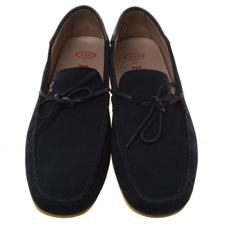 Pre Owned Tod's for Ferrari Two Tone Suede Loafers Size 41 