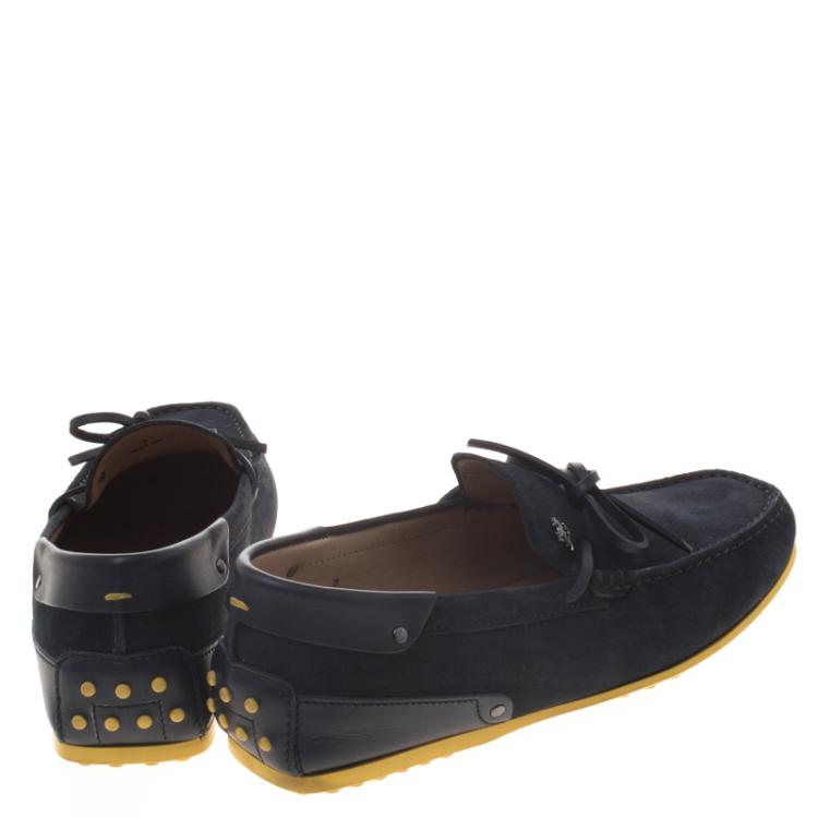 Pre Owned Tod's for Ferrari Two Tone Suede Loafers Size 41 
