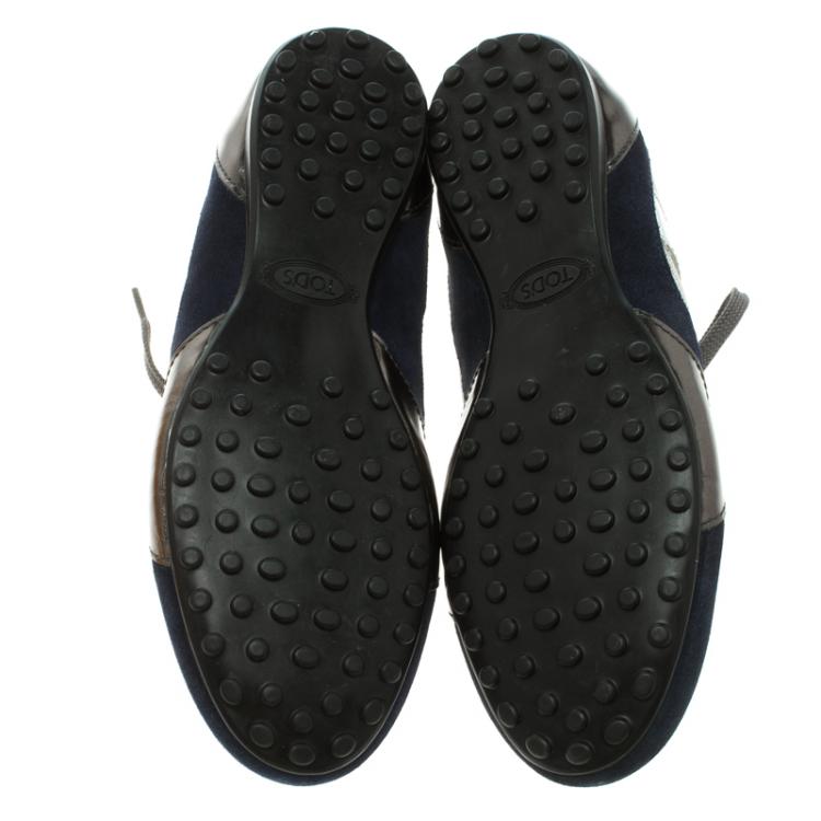 Pre Owned Tod's Tricolor Leather and Suede Sneakers Size 39