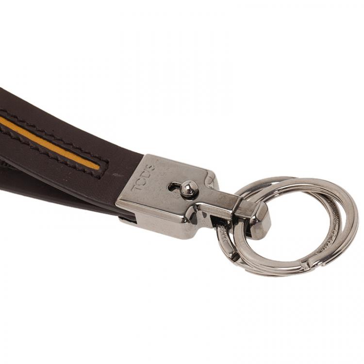 Pre Owned Tod's Brown Leather Valet Keyring