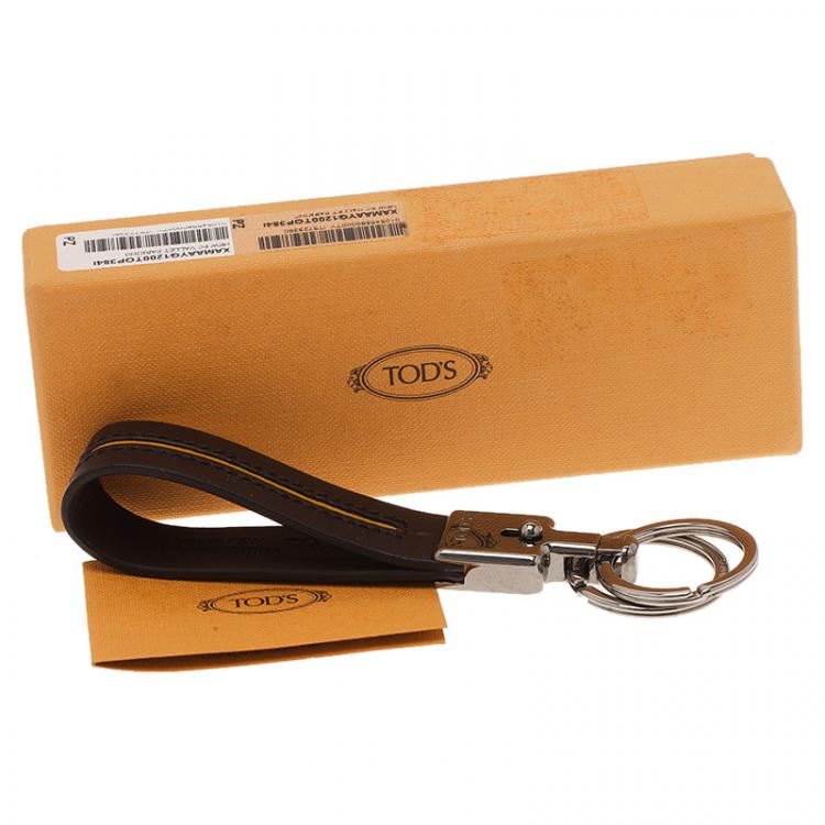 Pre Owned Tod's Brown Leather Valet Keyring