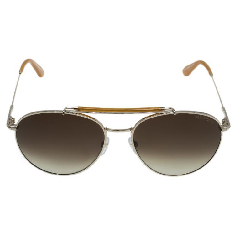 Pre Owned Tom Ford Gold Colin Aviators