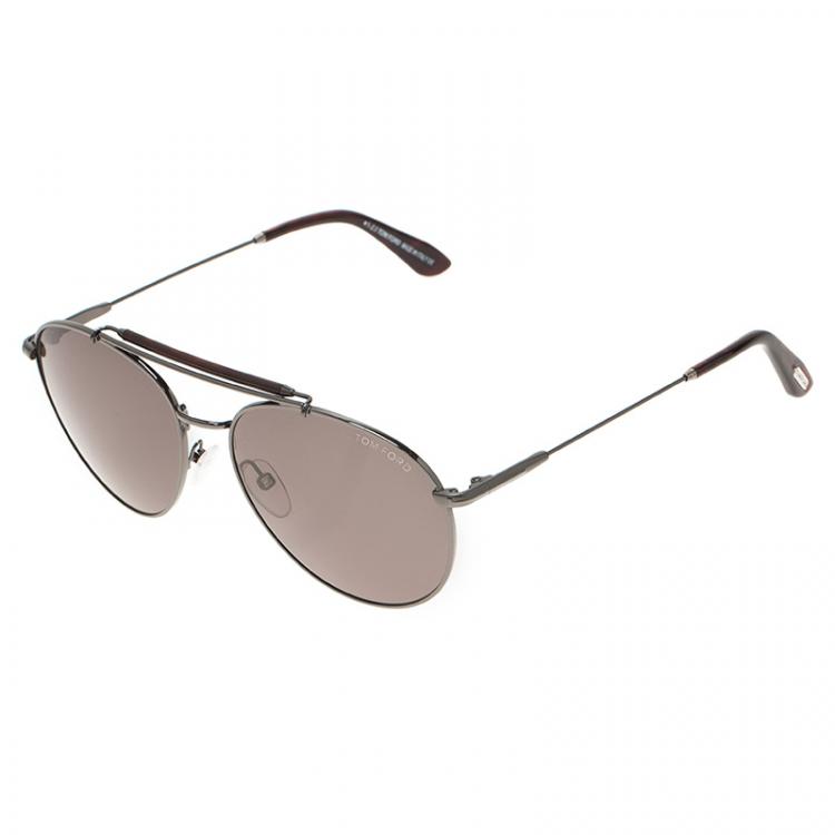 Pre Owned Tom Ford Brown Colin Aviators