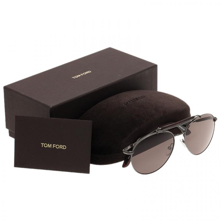 Pre Owned Tom Ford Brown Colin Aviators
