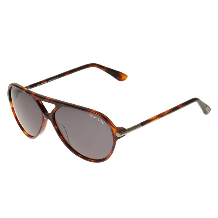 Pre Owned Tom Ford Tortoise Frame Leopold Aviators