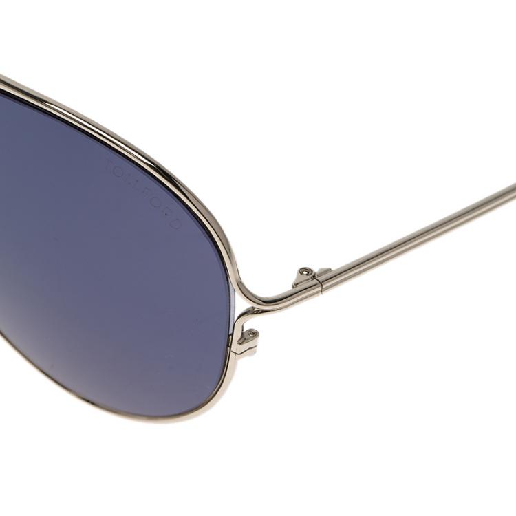Pre Owned Tom Ford Silver Peter Aviators Sunglasses