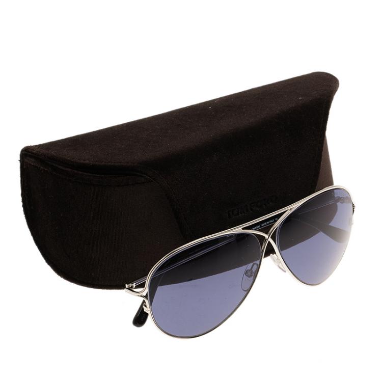 Pre Owned Tom Ford Silver Peter Aviators Sunglasses