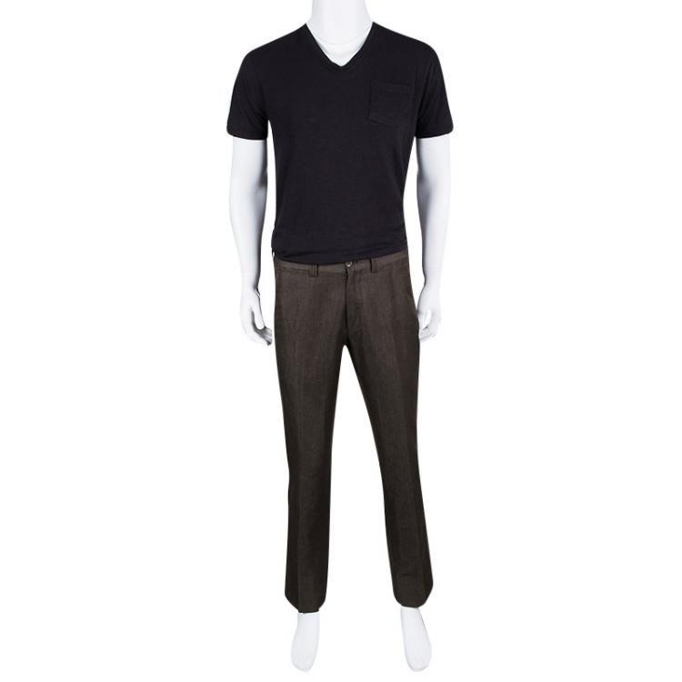 Pre Owned Tom Ford Brown Regular Fit Tailored Trousers M