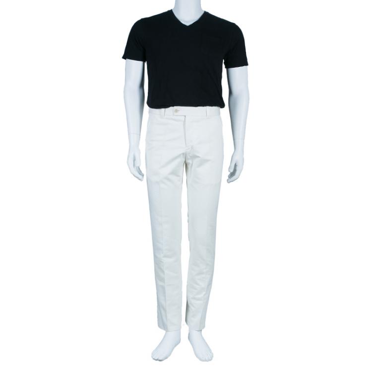 Pre Owned Tom Ford Men's Off-White Trousers S