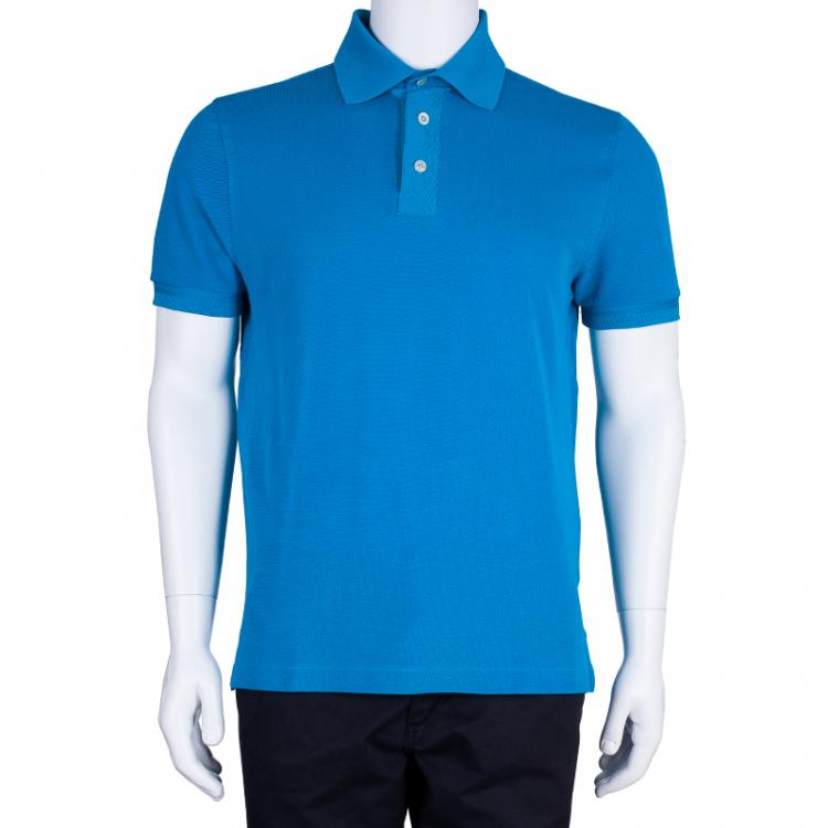 مملوكة مسبقًا Tom Ford Men's Turquoise Polo Shirt M
