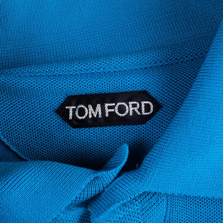 مملوكة مسبقًا Tom Ford Men's Turquoise Polo Shirt M