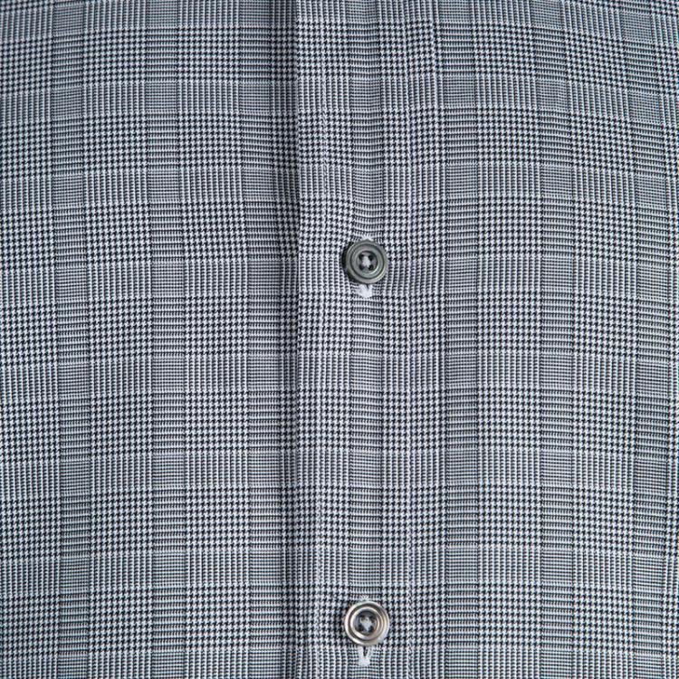 مملوكة مسبقًا Tom Ford Grey Glen Plaid Checked Cotton Shirt L