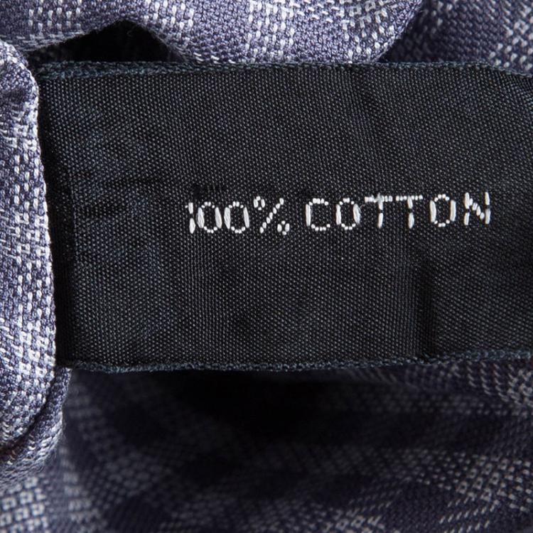 Pre Owned Tom Ford Grey Checked Long Sleeve Button Front Cotton Shirt L