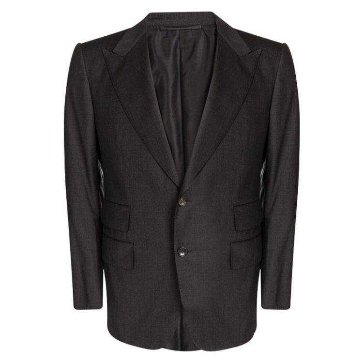 Pre Owned Tom Ford Dark Brown Wool Pant Suit L