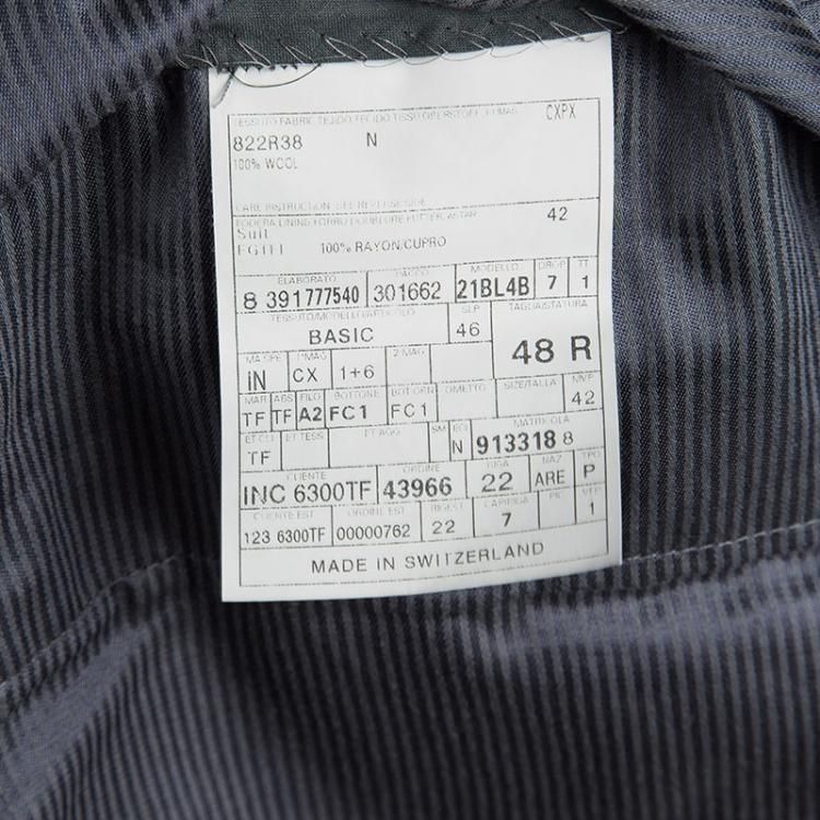 Pre Owned Tom Ford Grey Wool Checked Regular Fit Suit M