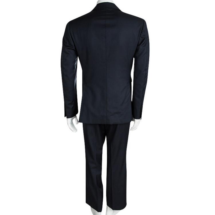 Pre Owned Tom Ford Navy Blue Wool Suit M