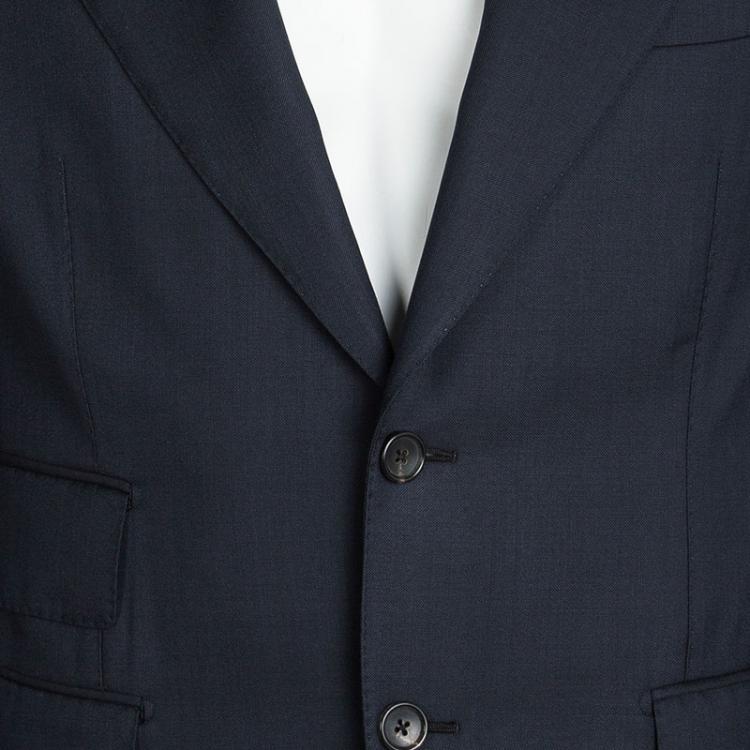 Pre Owned Tom Ford Navy Blue Wool Suit M