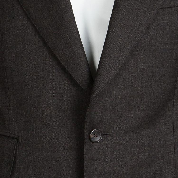 Pre Owned Tom Ford Brown Wool Regular Fit Suit M