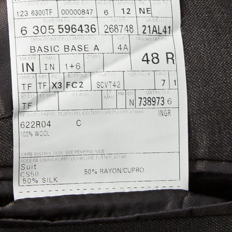 Pre Owned Tom Ford Brown Wool Regular Fit Suit M