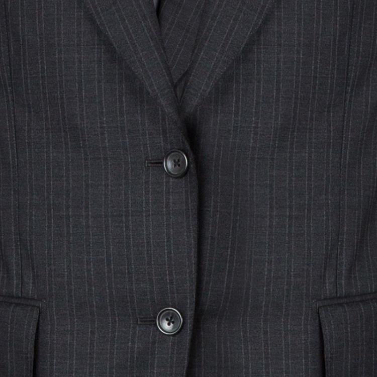 مملوكة مسبقًا Tom Ford Grey Wool Striped Regular Fit Suit M