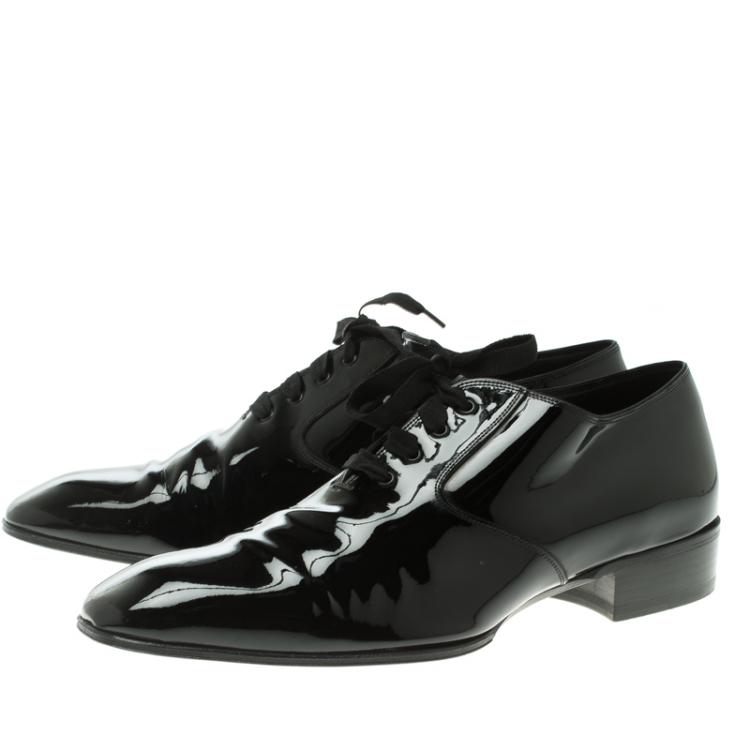 Pre Owned Tom Ford Black Patent Leather Gianni Evening Lace Up Oxfords Size 42