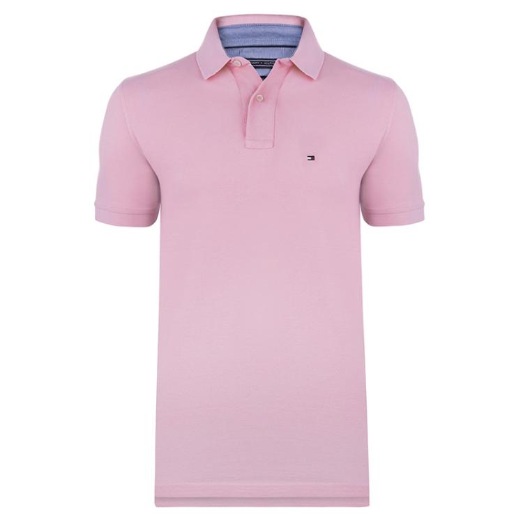 Tommy Hilfiger Pink Logo Polo Shirt M 