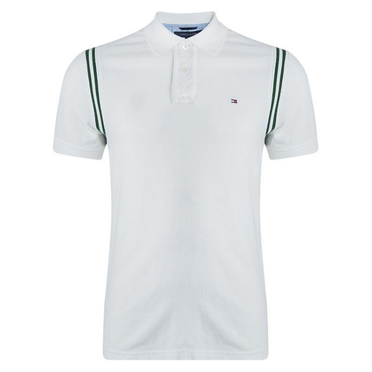Tommy White Sleeve Slim Fit Polo T-Shirt M Tommy Hilfiger | TLC
