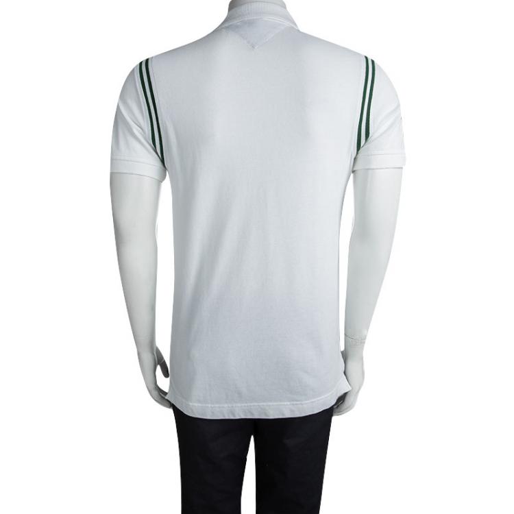 Pre Owned Tommy Hilfiger White Short Sleeve Slim Fit Polo T-Shirt M