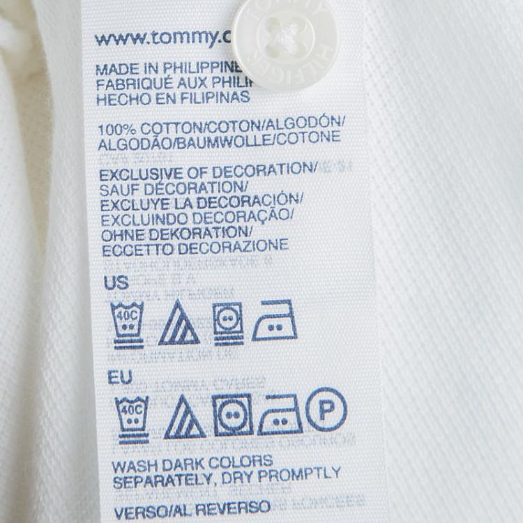 Pre Owned Tommy Hilfiger White Short Sleeve Slim Fit Polo T-Shirt M