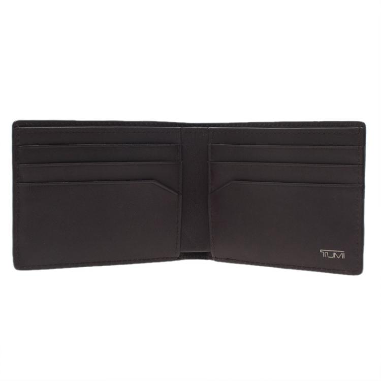 Pre Owned Tumi Brown Logo Bifold Wallet 