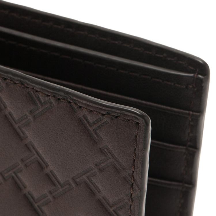 Pre Owned Tumi Brown Logo Bifold Wallet 