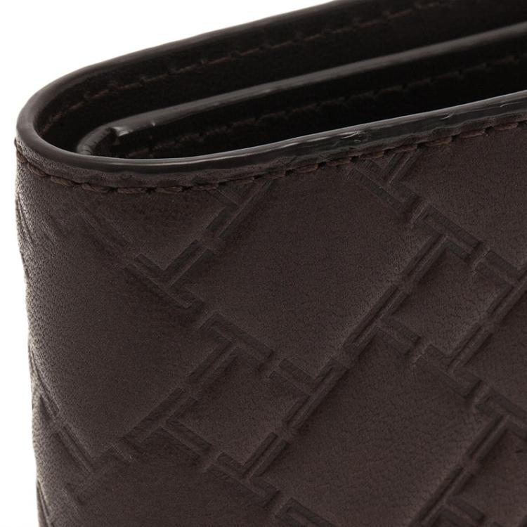 Pre Owned Tumi Brown Logo Bifold Wallet 