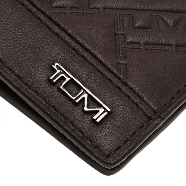 Pre Owned Tumi Brown Logo Bifold Wallet 